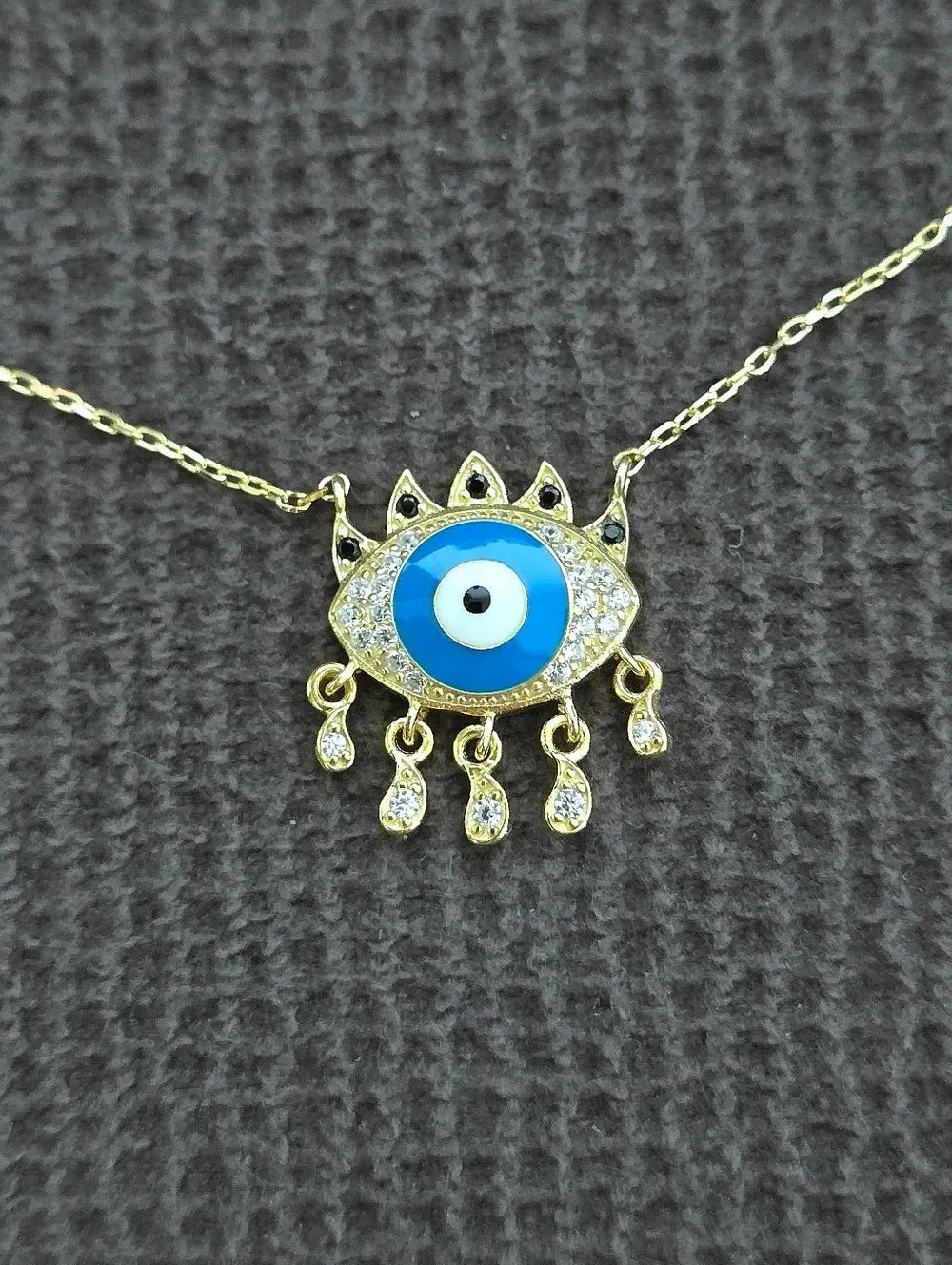 Fancy Silver🤍 Evil Eye🧿 Pendant Necklace